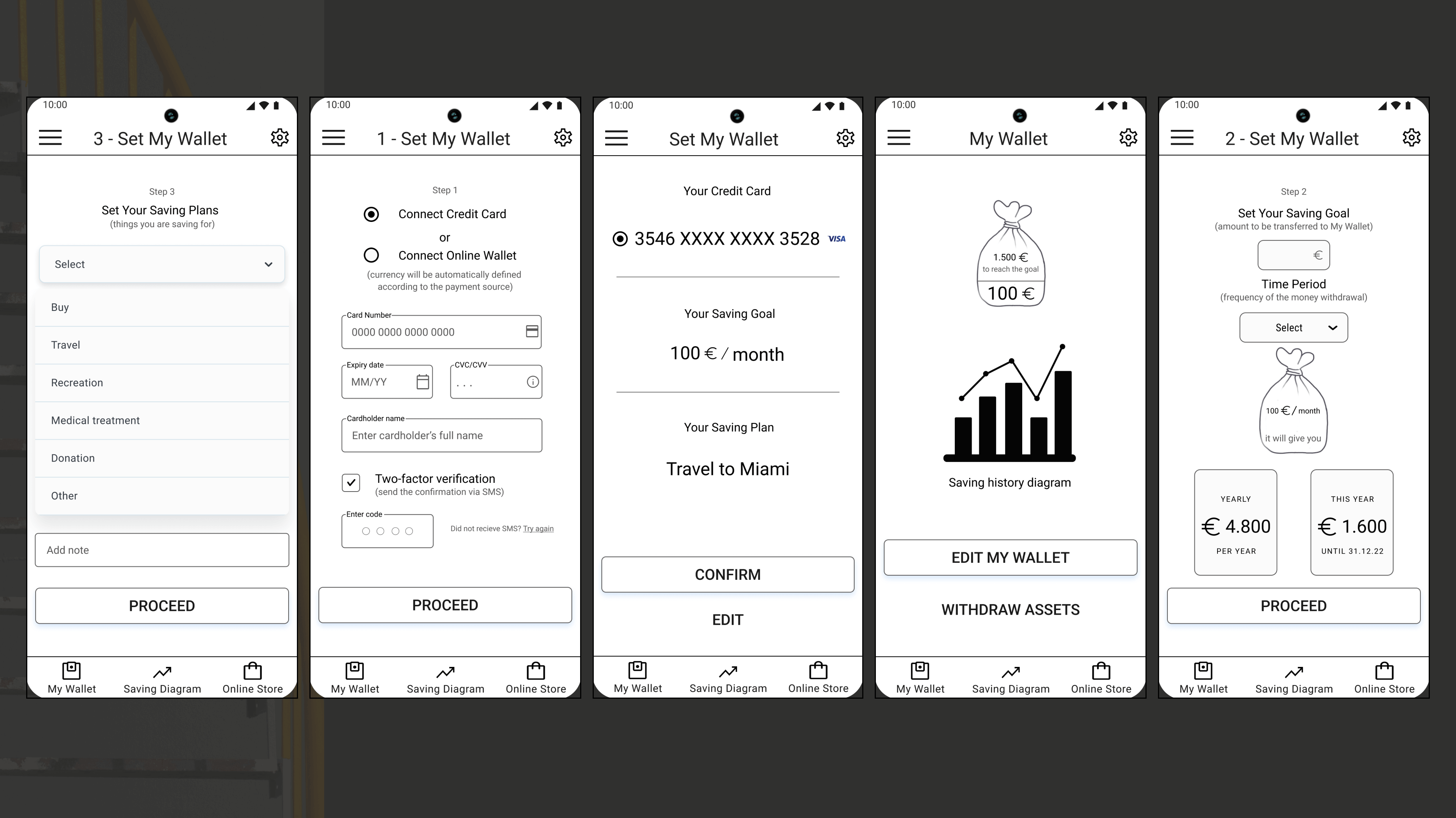Mid-fidelity wireframes